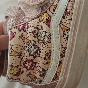 Vans 💗 adorable pink glitter vans, big girls size 3, cats in ice cream cones